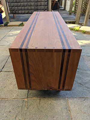 Finished cherry shoe bench 2