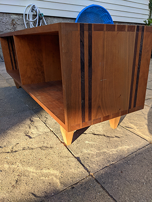 Finished cherry shoe bench 3